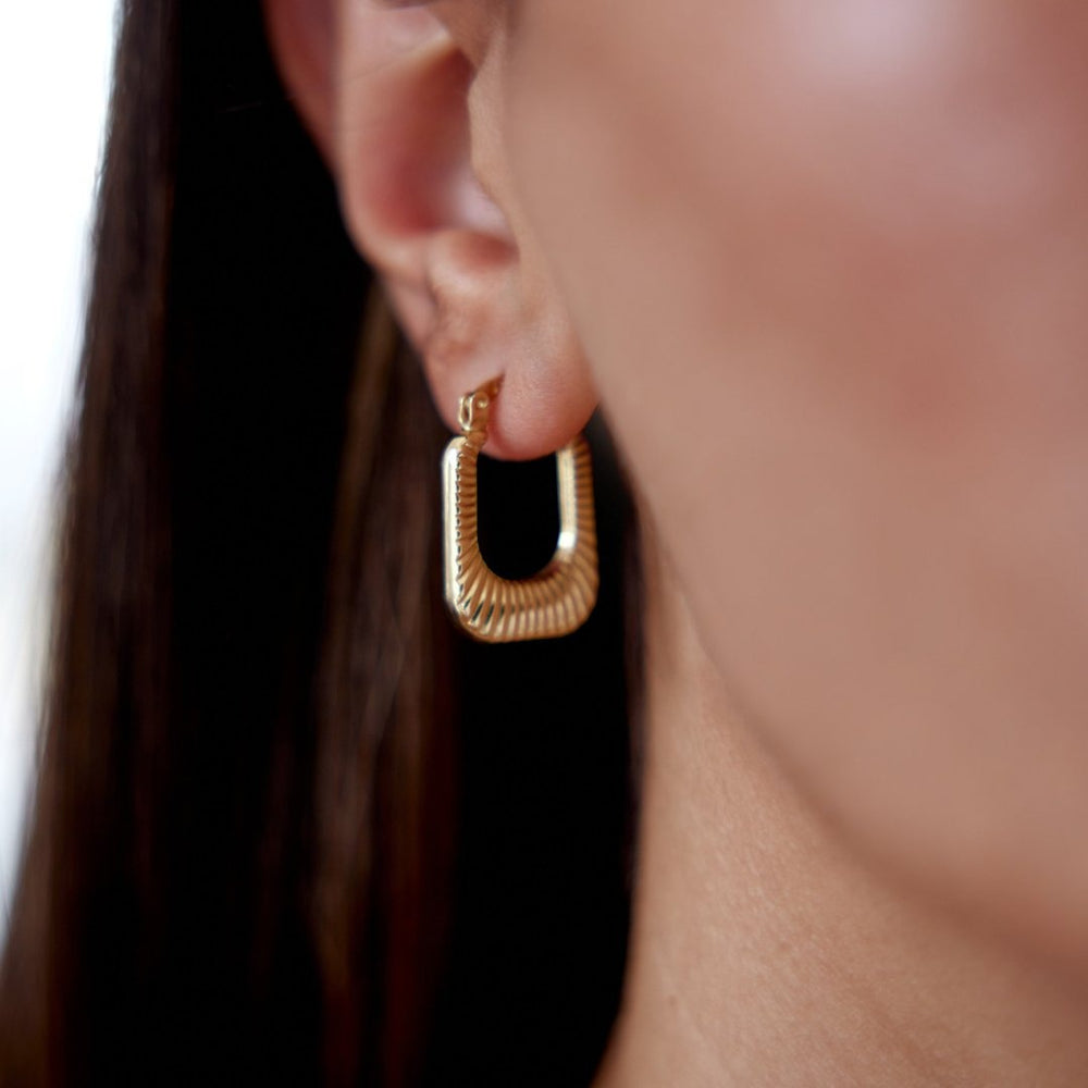 Line Square Earrings