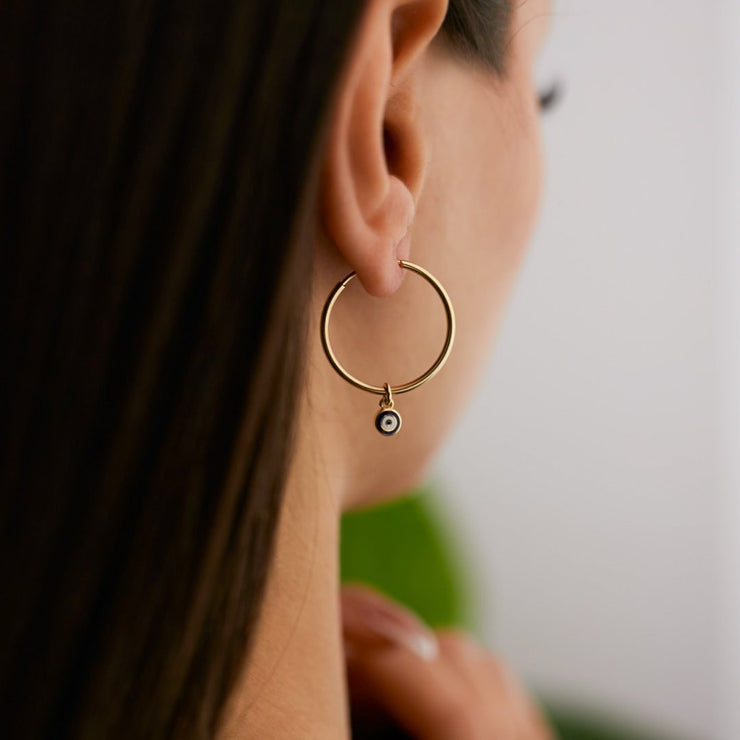 Eye Dangle Hoop Earrings