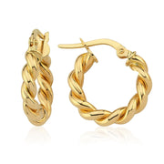 14k Gold Small Spiral Hoop Earrings