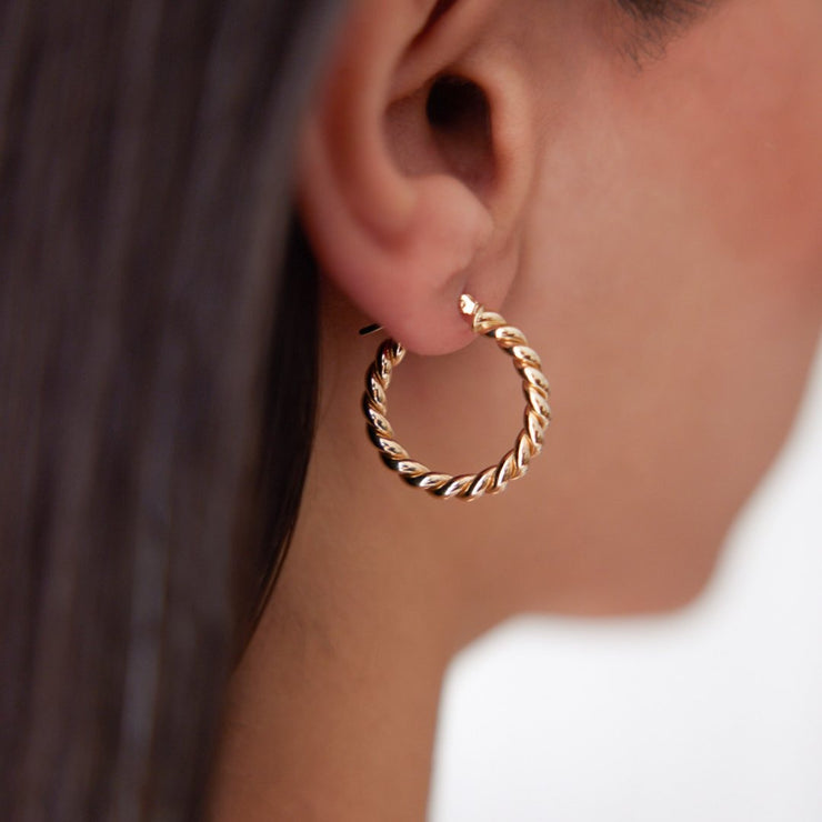 Medium Stud Hoop Earrings