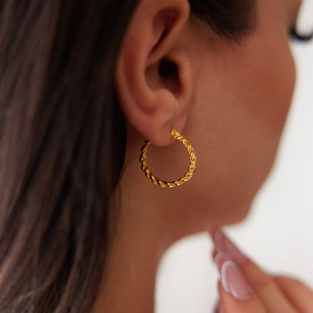 Triple Burma Hoop Earrings