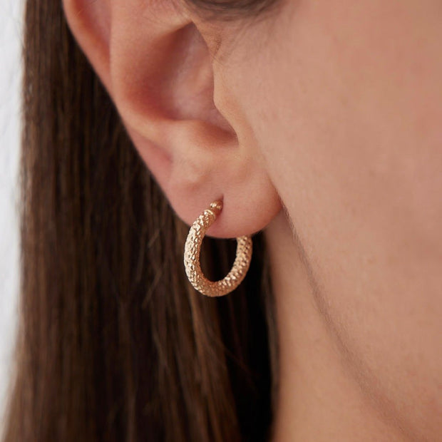 Thick Textured Hoop Earrings