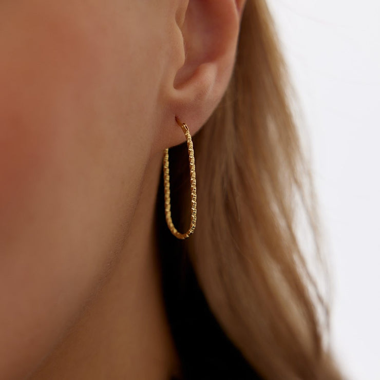 Pyramid Embroidered Hoop Earrings