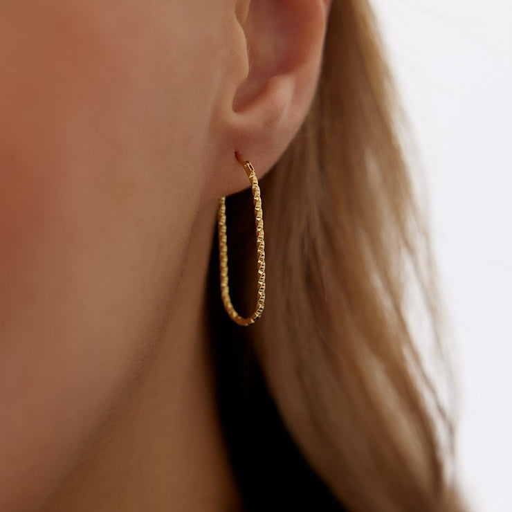 Pyramid Embroidered Hoop Earrings