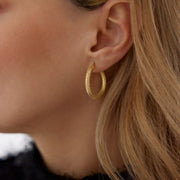 Mini Snakeskin Embossed Hoop Earrings