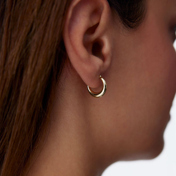 Moon Hoop Earrings