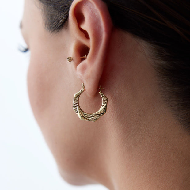 Octagonal Hoop Earrings