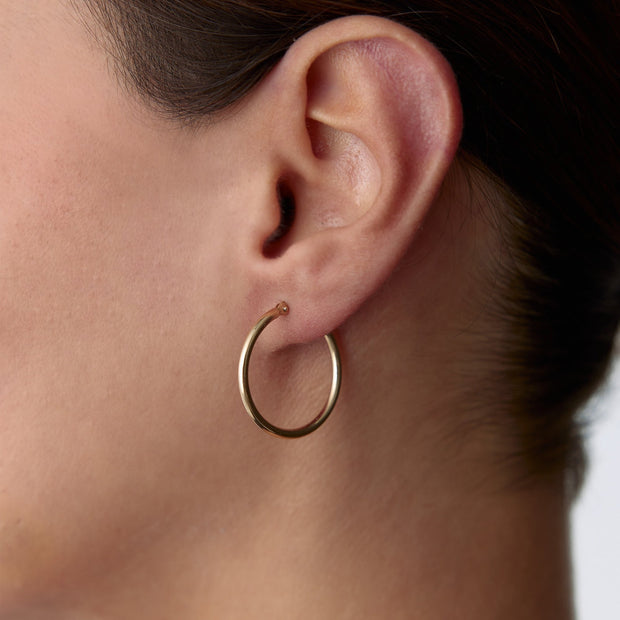 Slim Medium Bombe Hoop Earrings