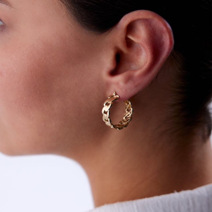 14k Gold Gurmet Hoop Earrings