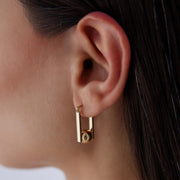 14k Gold Stick Ball Earring