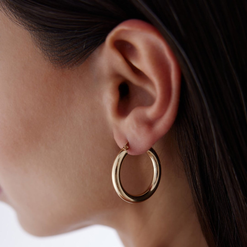 14k Gold Bombe 3 Hoop Earrings