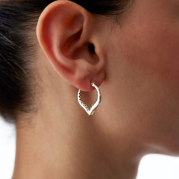 14k Gold Fusion Mu Hoop Earrings