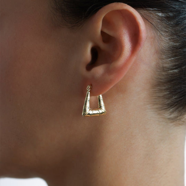 14k Gold Croissant Earrings