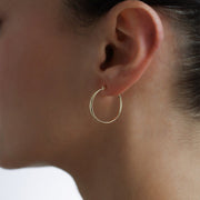 14k Gold Grooved Medium Hoop Earrings