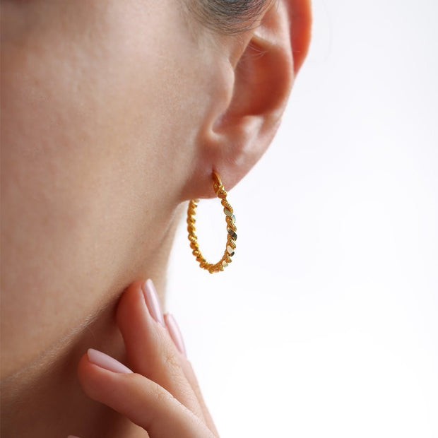 14k Gold Twisted Hoop Earrings