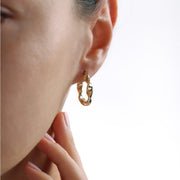 14k Gold Spiral Spiral Earring