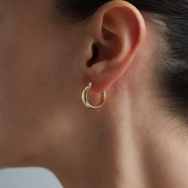 14k Gold Plain Small Domed Earrings