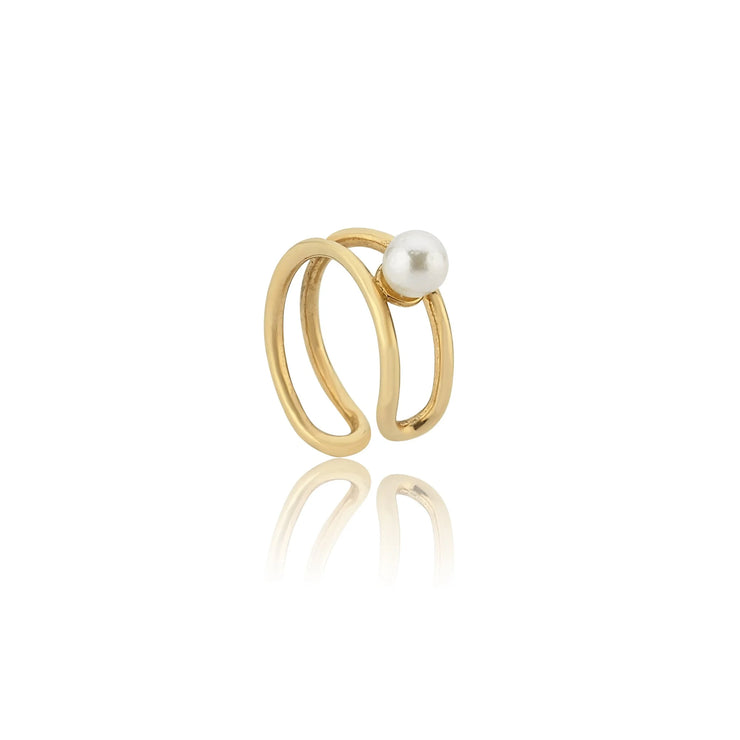 14k Gold Pearl Earcuff