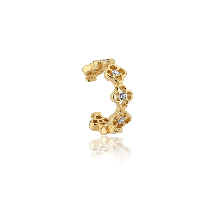 14k Gold Flower Earcuff