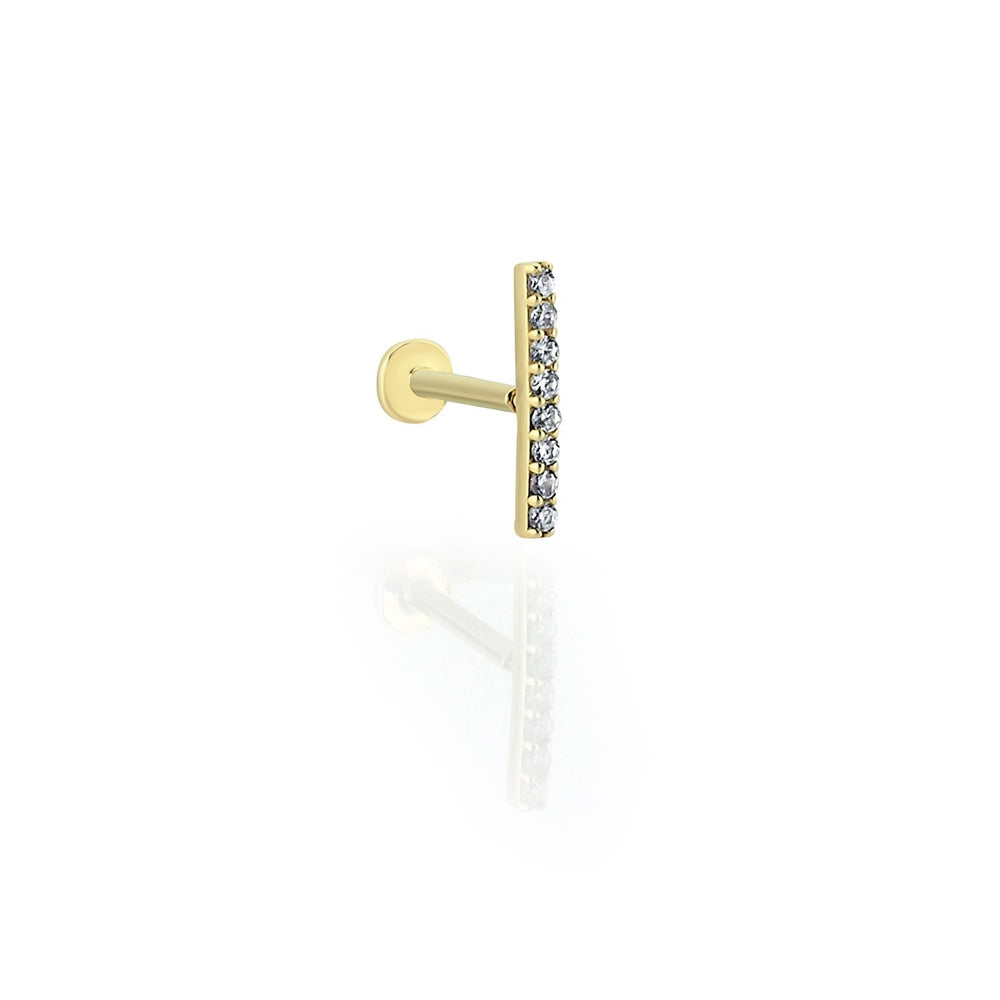 14k Gold Eight Stone Rod Tragus