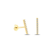 14k Gold Eight Stone Rod Tragus