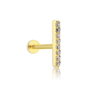 14k Gold Eight Stone Rod Tragus