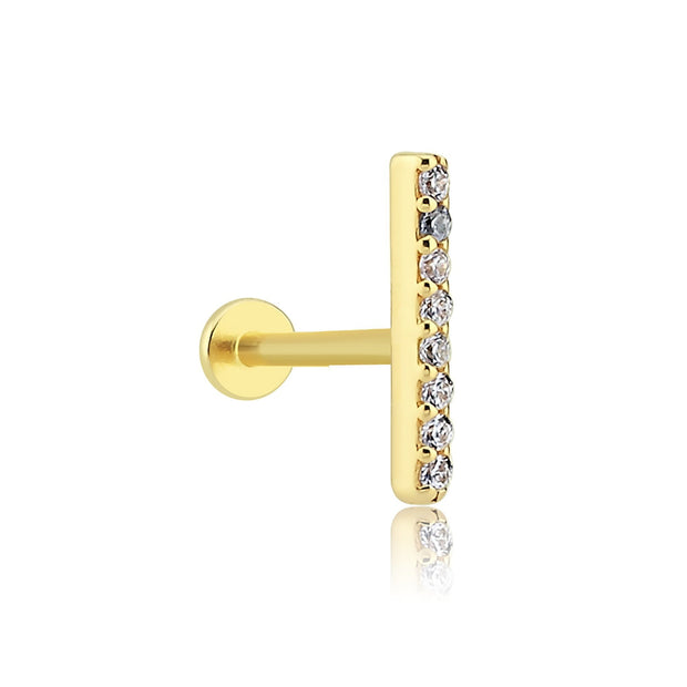 14k Gold Eight Stone Rod Tragus