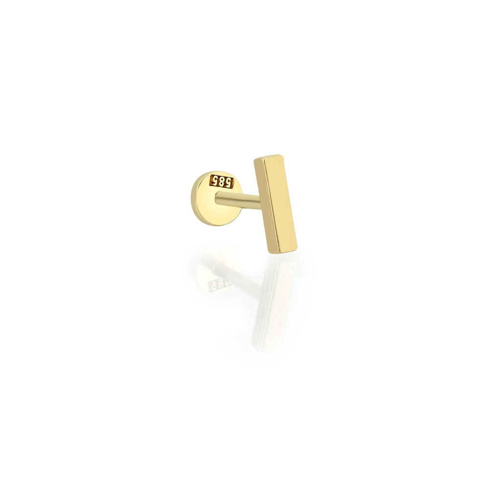 14k Gold Rectangular Plate Tragus Piercing