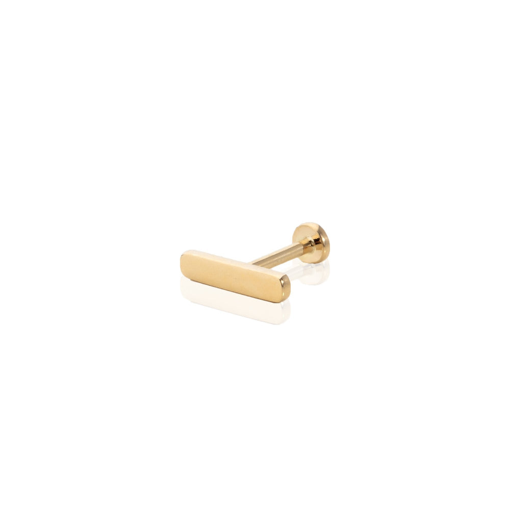 14k Gold Rod Plate Tragus Piercing