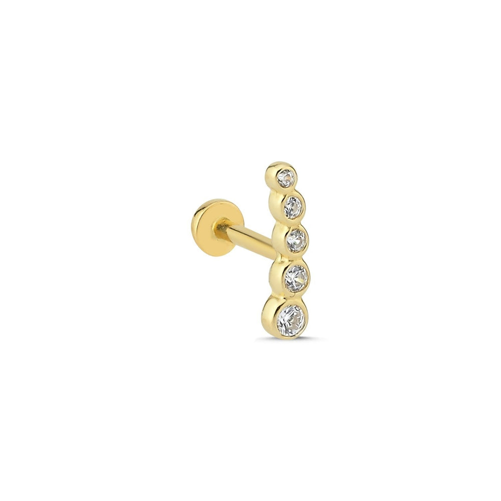 14k Gold Five Stone Tragus Piercing