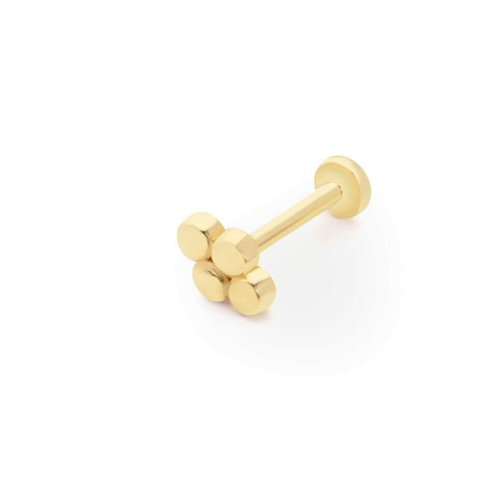 14k Gold Quadruple Round Greater Tragus Piercing