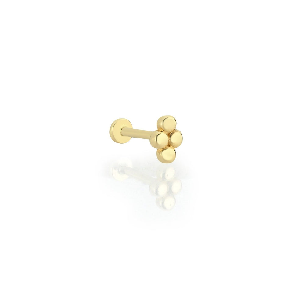 14k Gold Quadruple Round Small Tragus Piercing