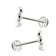 14k Gold Triple Ball Tragus Piercing