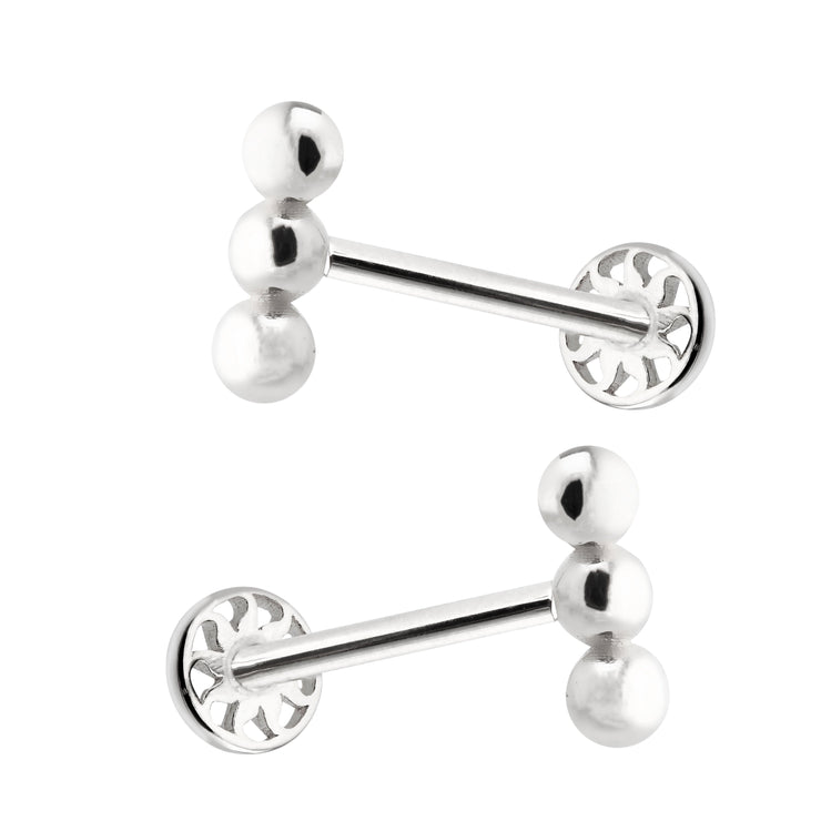 14k Gold Triple Ball Tragus Piercing