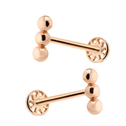 14k Gold Triple Ball Tragus Piercing