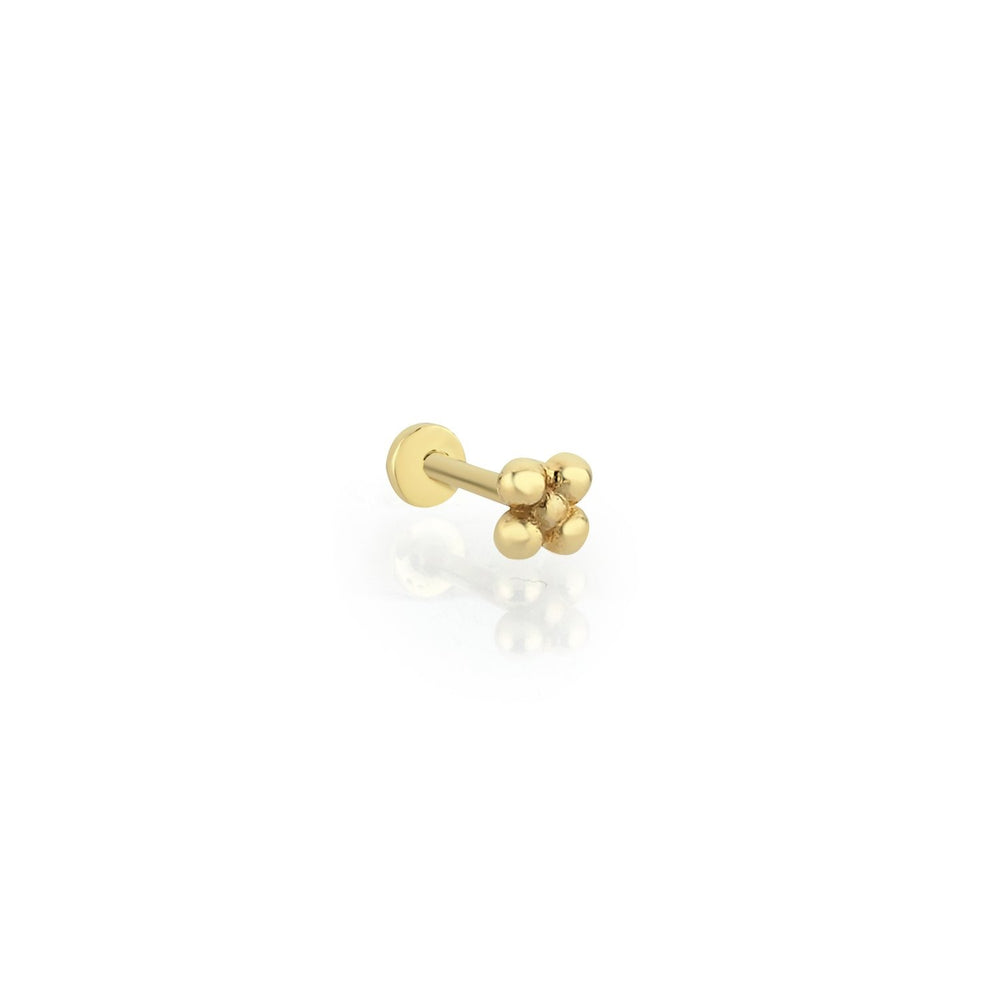 14k Gold Ball Flower Tragus Piercing