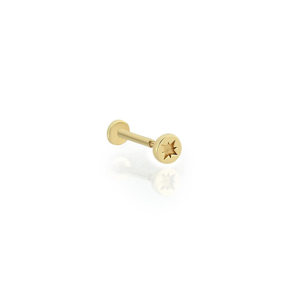 14k Gold Minimal Polar Star Tragus Piercing