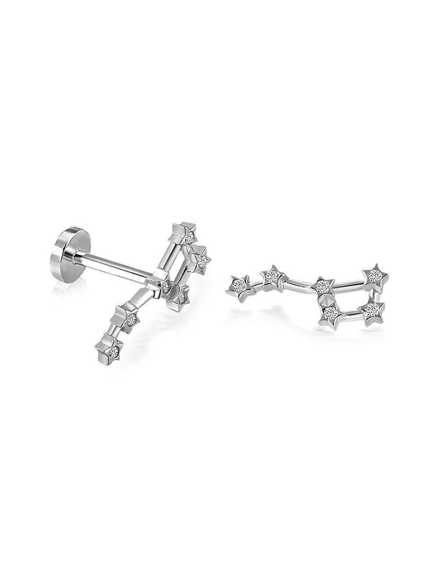 14k Gold Tragus Piercing with Big Bear Motif