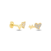 14k Gold Heartbeat Model Tragus Piercing