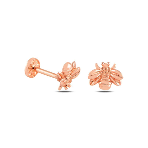 14k Gold Bee Pattern Tragus Piercing