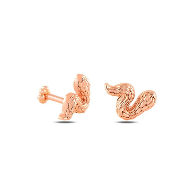 14k Gold Snake Tissue Tragus Piercing