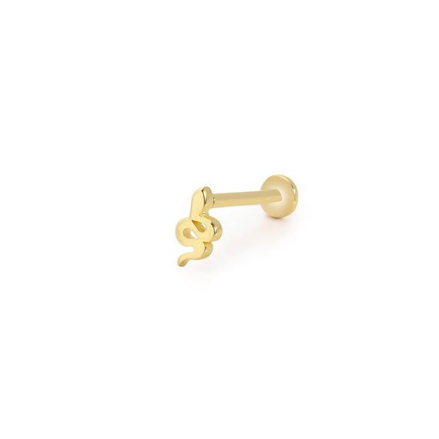 14k Gold Snake Pattern Small Tragus Piercing