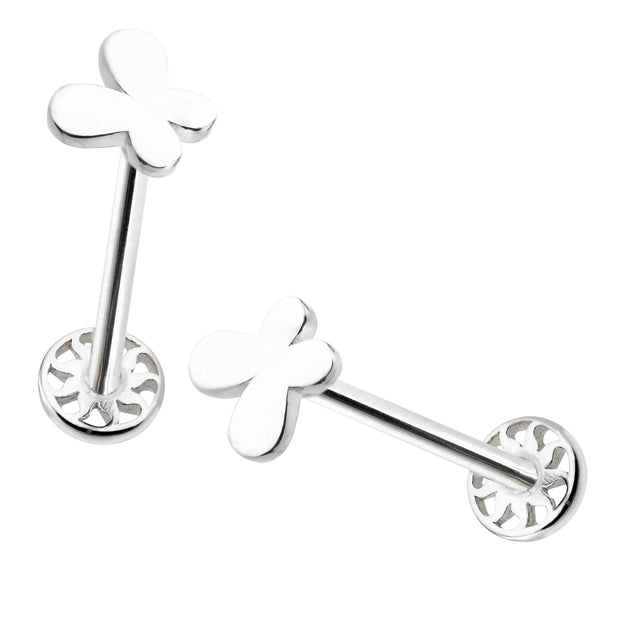 14k Gold Butterfly Plate Tragus Piercing