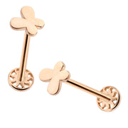 14k Gold Butterfly Plate Tragus Piercing