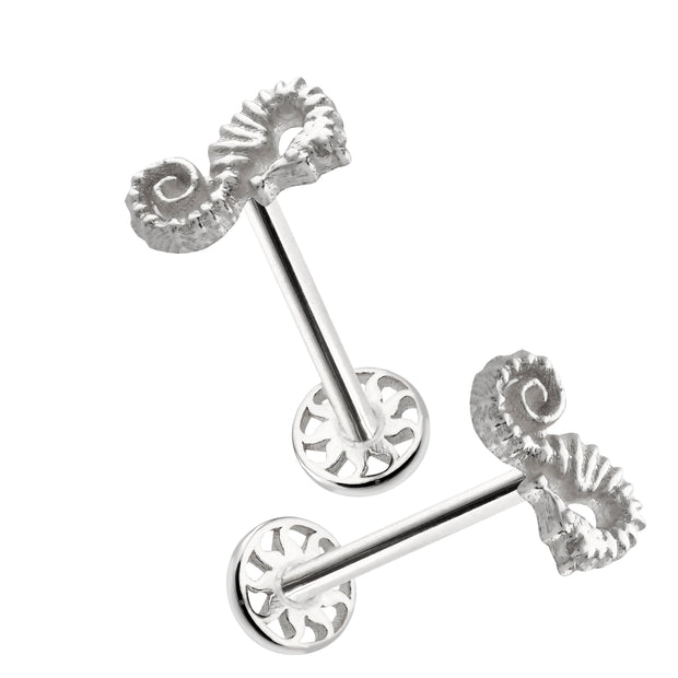 14k Gold Seahorse Figure Tragus Piercing