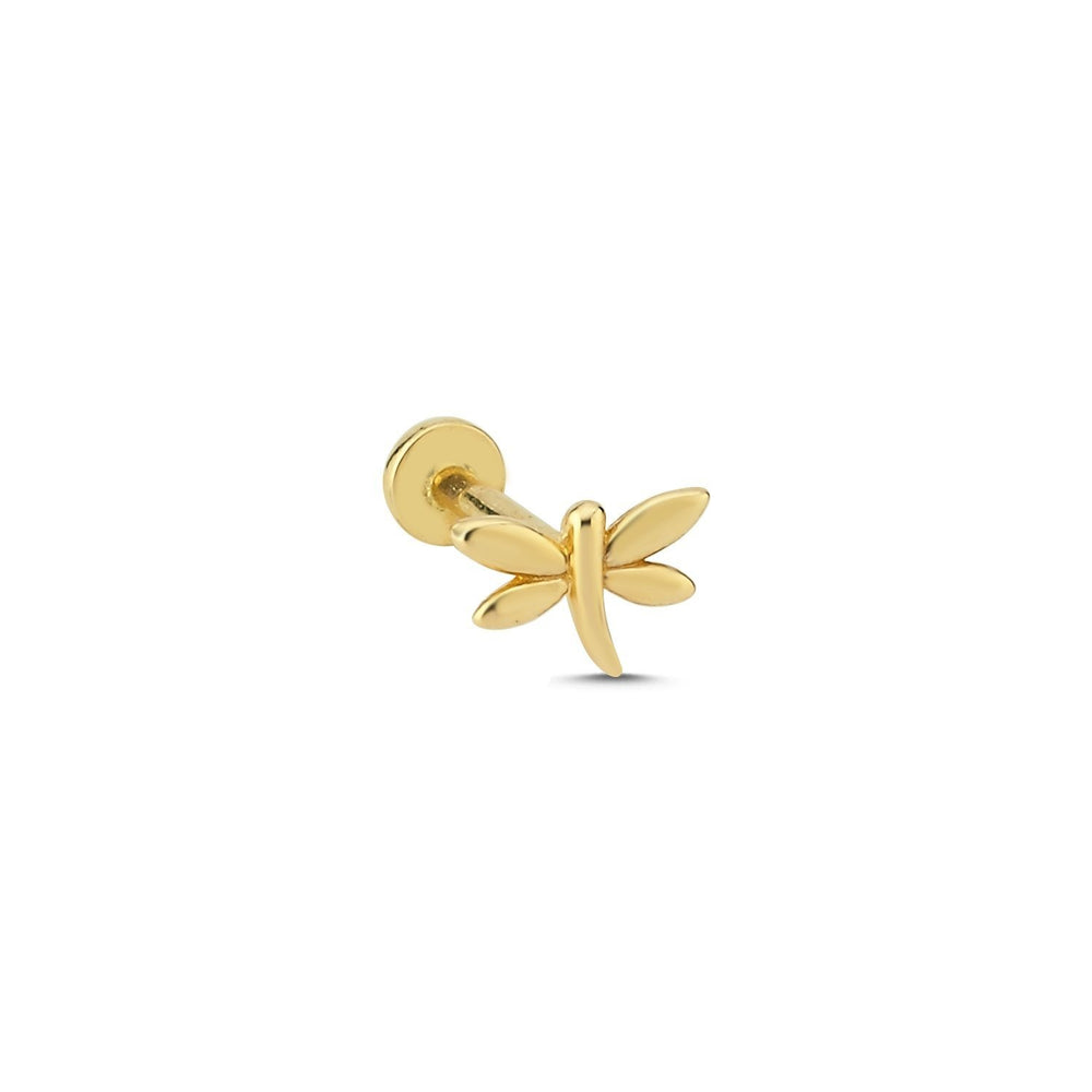 14k Gold Dragonfly Tragus Piercing