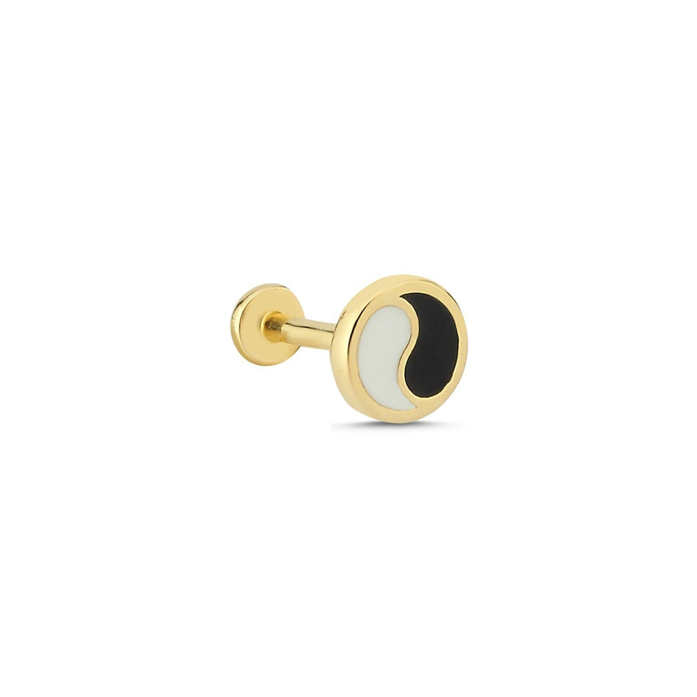 14k Gold Good & Evil Tragus Piercing