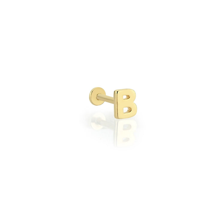 14k Gold Letter B Tragus Piercing