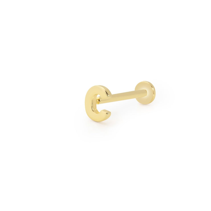 14k Gold Letter C Tragus Piercing