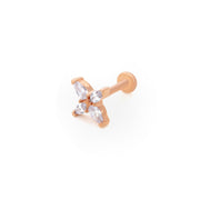 14k Gold Stone Flower Minimal Tragus Piercing